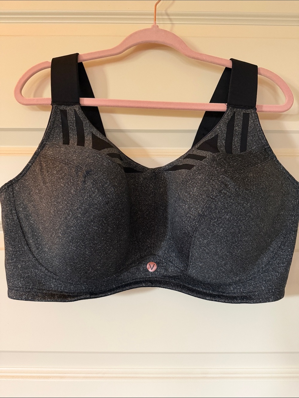 Livi Active Heathered Charcoal Black Support Sports Bra